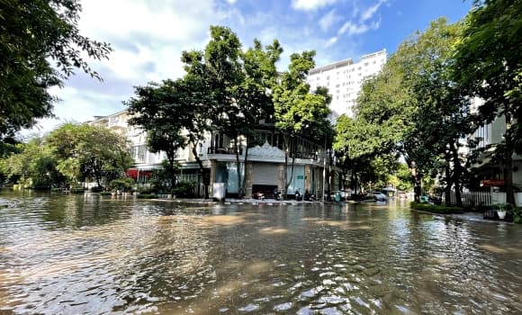 ngập lụt, khu biệt thự triệu đô, Hà Nội, Khu đô thị Xuân Phương
