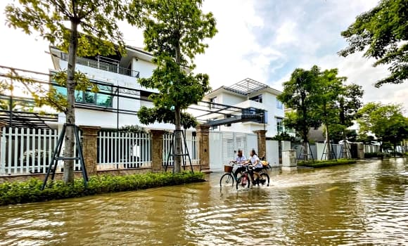 ngập lụt, khu biệt thự triệu đô, Hà Nội, Khu đô thị Xuân Phương