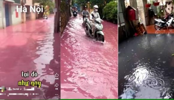 Nước màu đỏ lạ tràn vào nhà dân, nước thải nhà máy