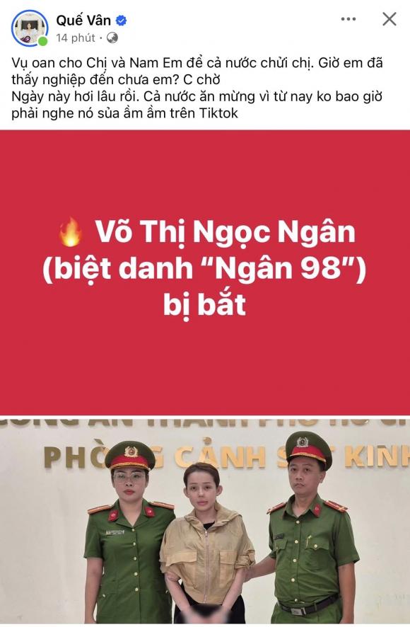 Quế Vân, Nam Em, sao Việt, Ngân 98
