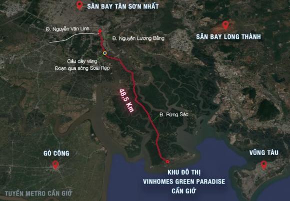 tuyến metro nối trung tâm TPHCM với Cần Giờ,  tuyến metro nhanh nhất Việt Nam