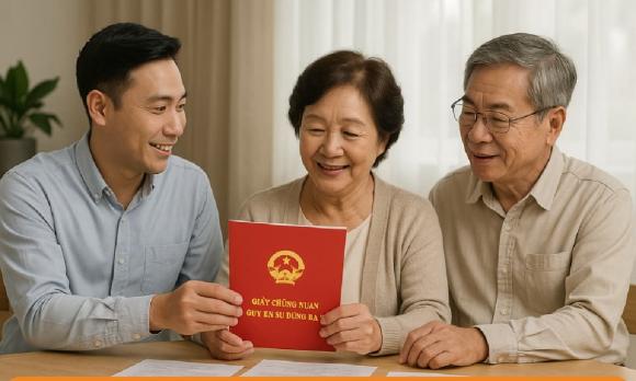 bố mẹ tặng đất cho con 0 Thời hạn đăng ký sang tên sổ đỏ, bố mẹ cho tặng đất cho con, kiến thức