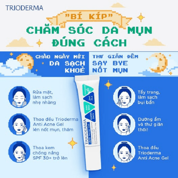 trioderma-5.png 0 kem chấm mụn, Trioderma Anti Acne Gel, chăm sóc da