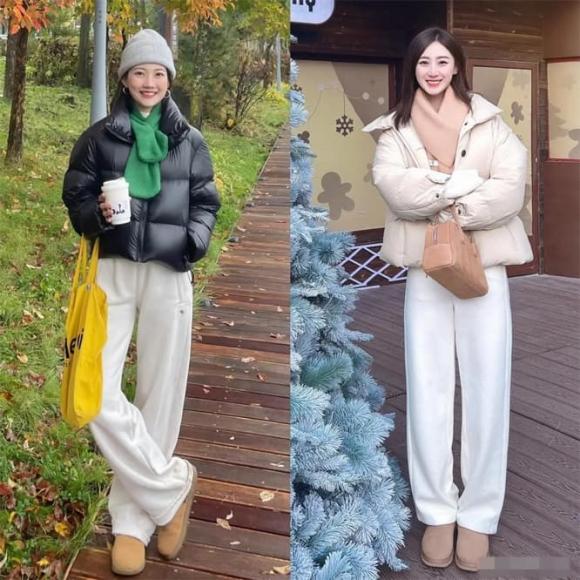 quan-trang-ao-phao (1).jpg 7 thời trang, quần trắng, áo lông vũ