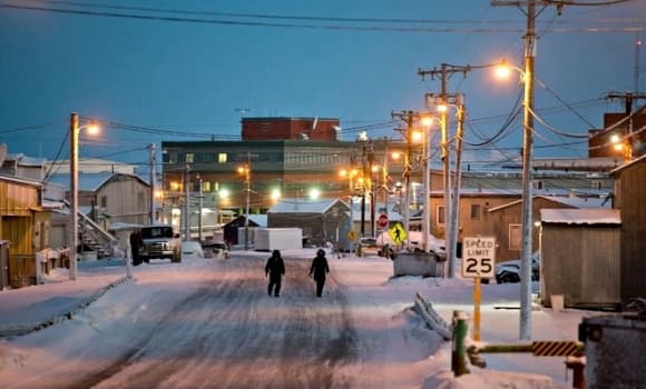 hoàng hôn, thị trấn Utqiagvik, Alaska, thị trấn không có mặt trời trong mùa đông