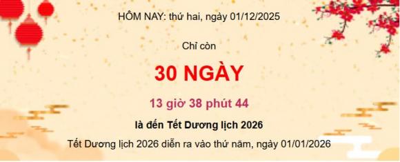 Tết Dương lịch 2026, Lịch nghỉ Tết Dương lịch 2026