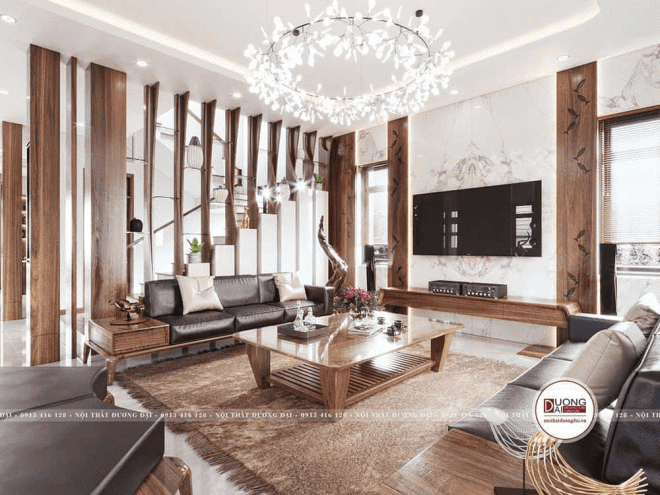 Gỗ óc chó, nội thất phòng khách, Nội Thất Đương Đại