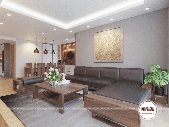 Gỗ óc chó, nội thất phòng khách, Nội Thất Đương Đại