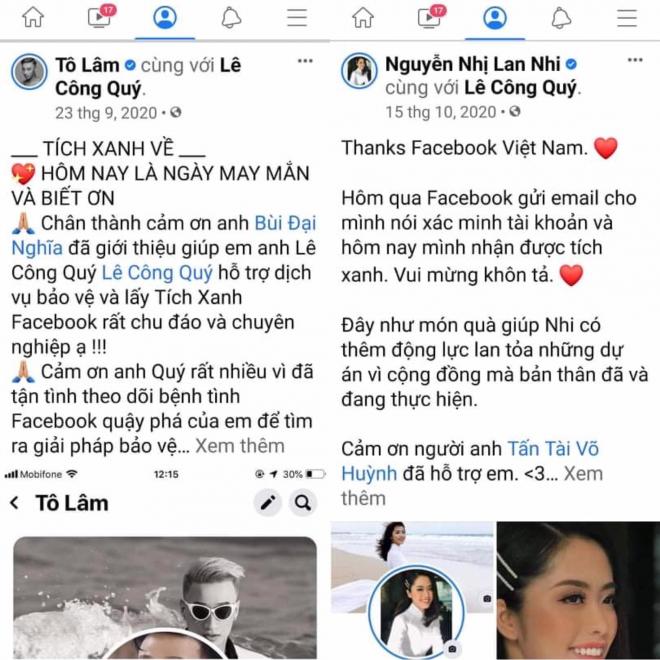 Lê Công Quý, tích xanh facebook