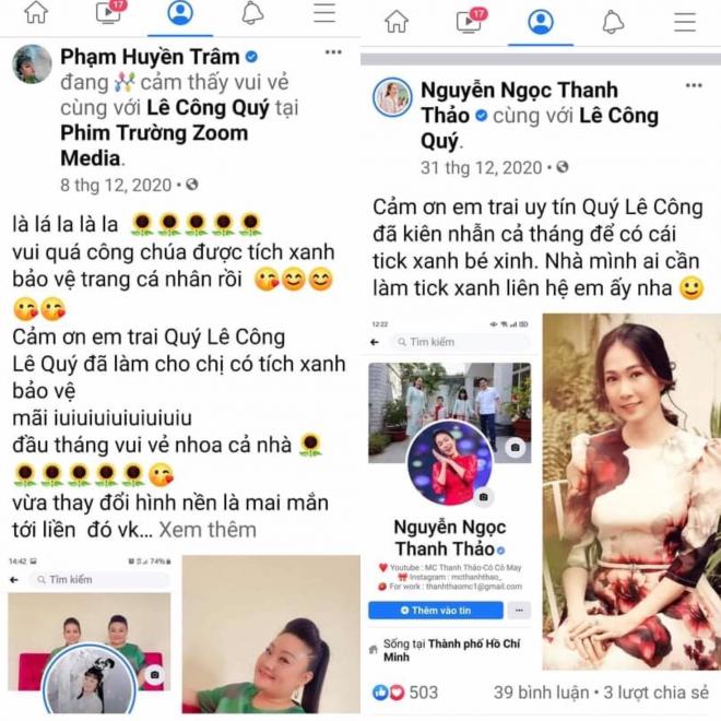 Lê Công Quý, tích xanh facebook