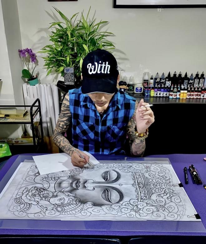 Phạm Văn Hải Tattoo, xăm hình rắc cát