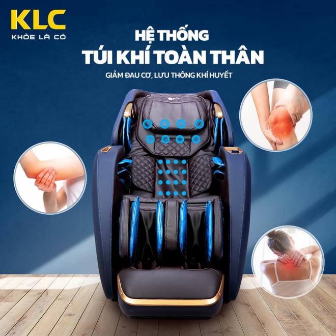 Ghế massage KLC, phục hồi chấn thương, giảm đau đầu